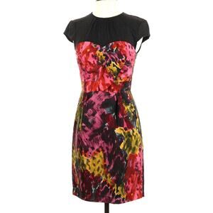 Trina Turk Womens Silk Gray Floral Sweetheart Bodycon Dress 2